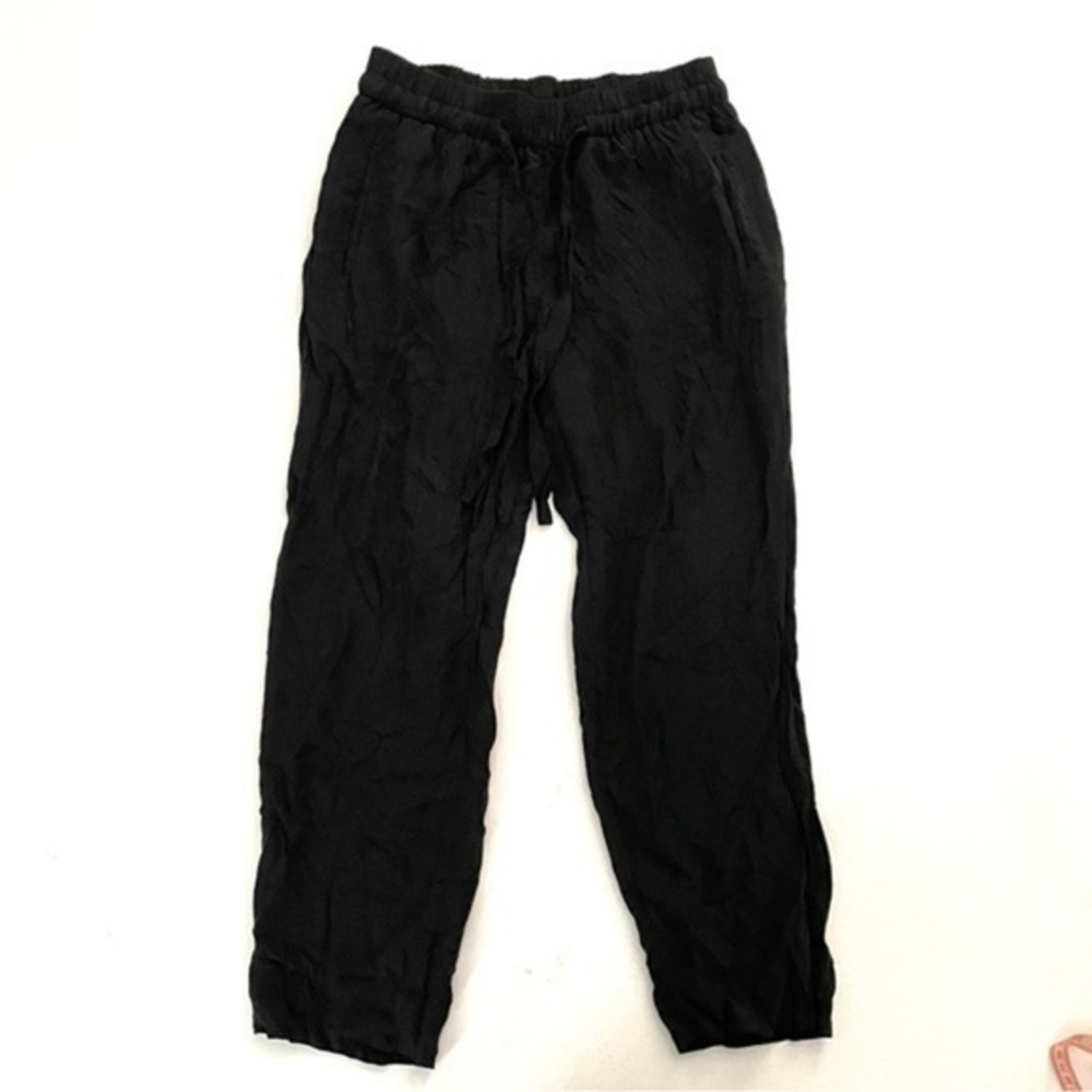 & Other Stories Cupro Tapered Leg Pants Black